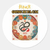 Chinees nieuwjaar ronde sticker (Voorkant)