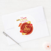 Chinees nieuwjaar ronde sticker (Envelop)