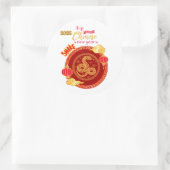 Chinees nieuwjaar ronde sticker (Tas)