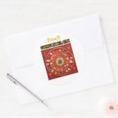 Chinees nieuwjaar ronde sticker (Envelop)