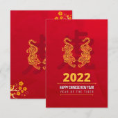 Chinees nieuwjaar rood goud 2022 kaart (Voorkant / Achterkant)