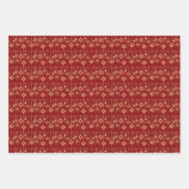 Chinees Nieuwjaar Rood Oosters Goud Gouden Dierenr Inpakpapier Vel