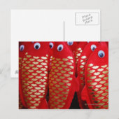 Chinees Nieuwjaar Rood papier vis Feestdagenkaart (Voorkant / Achterkant)
