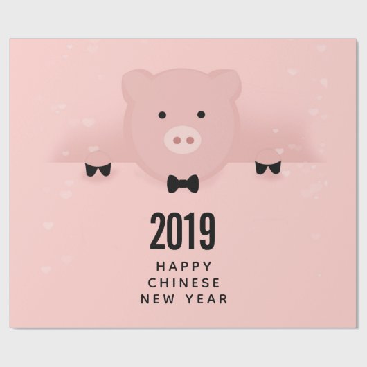 Chinees nieuwjaar roze roze roze roze cadeaupapier (Vlak)