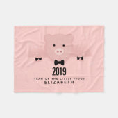 Chinees nieuwjaar roze roze roze roze fleece deken (Voorkant (Horizontaal))