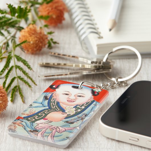 Chinees nieuwjaar schattig lachen boeddha-kunst sleutelhanger (Voorkant Rechts)