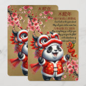 Chinees Nieuwjaar - Schattige Panda-Jaar van de Dr Kaart (Voorkant / Achterkant)