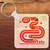 Chinees Nieuwjaar Slang 2025 BK04 Sleutelhanger (Voorkant)