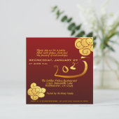 Chinees Nieuwjaar Slang 2025 Gold Clouds Teksten I Kaart (Staand voorkant)