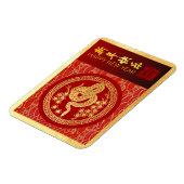 Chinees Nieuwjaar Slang 2025 Gold Red FPM Magneet (Linkerzijde)