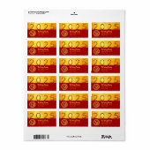 Chinees Nieuwjaar Slang 2025 Red Gold AddLab Etiket (Full Sheet)
