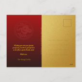 Chinees Nieuwjaar Slang 2025 Tempel + Teksten HPos Feestdagenkaart (Achterkant)