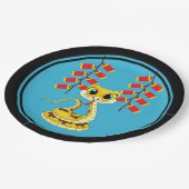 Chinees Nieuwjaar Slang & Chinese Vuurwerk Papieren Bordje (Gekanteld)