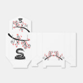 Chinees Nieuwjaar Slang en rode bloesems Bedankdoosjes (Uitgevouwen)