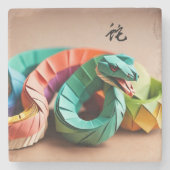 Chinees Nieuwjaar Slang Ideogram Zodiac Verjaardag Stenen Onderzetter (Voorkant)