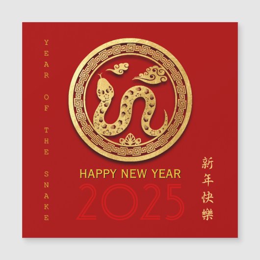 Chinees Nieuwjaar Slang Knipwerk Kies Kleur SqMC (Voorkant)