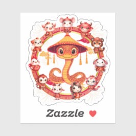Chinees nieuwjaar slang ontwerp 1 sticker