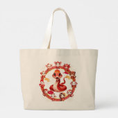 Chinees Nieuwjaar Slang Ontwerp 2 Grote Tote Bag (Achterkant)