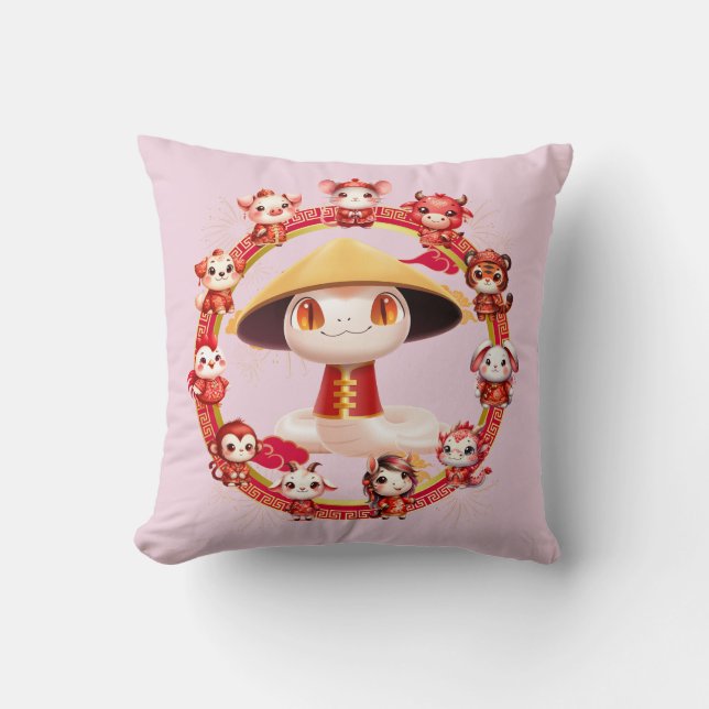 Chinees Nieuwjaar Slang Ontwerp 3 Kussen (Voorkant)