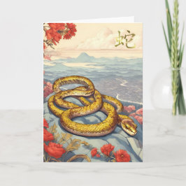 Chinees Nieuwjaar Slang Wenskaart Kaart