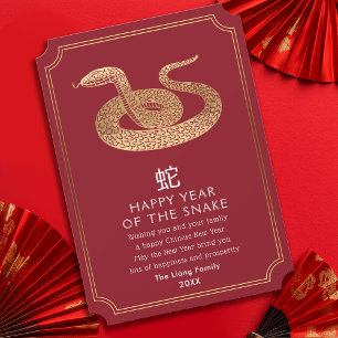 Chinees Nieuwjaar Snake Holiday Kaart