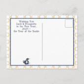Chinees Nieuwjaar Snake Zodiac Animal Minimal 2025 Feestdagenkaart (Achterkant)