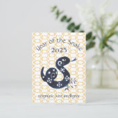 Chinees Nieuwjaar Snake Zodiac Animal Minimal 2025 Feestdagenkaart (Staand voorkant)