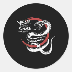 Chinees nieuwjaar sterrenbeeld 2025 Jaar van de Sl Ronde Sticker