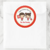 Chinees Nieuwjaar Stickers (Schattige Jongen Meisj (Tas)