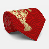 Chinees nieuwjaar tijger 2022 stropdas (Opgerold)