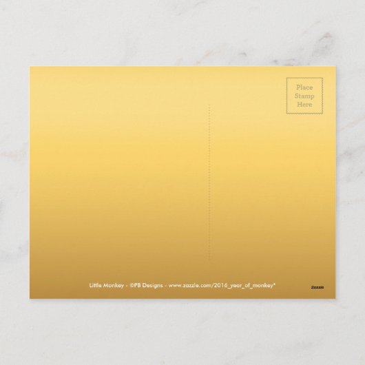 Chinees Nieuwjaar van de aap 2016 Feestdagenkaart (Achterkant)