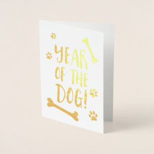 Chinees nieuwjaar van de Dog 2018 Glitter Folie Kaarten
