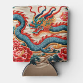 Chinees Nieuwjaar van de Draak 2024 "Borduurwerk" Blikjeskoeler (Voorkant)
