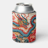 Chinees Nieuwjaar van de Draak 2024 "Borduurwerk" Blikjeskoeler (Blikje Achterkant)