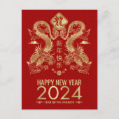 Chinees Nieuwjaar van de Draak 2024 Briefkaart (Voorkant)