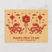 Chinees Nieuwjaar van de Draak 2024 Briefkaart (Voorkant)