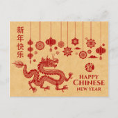 Chinees Nieuwjaar van de Draak 2024 Briefkaart (Voorkant)