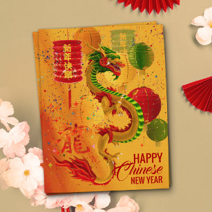 Chinees Nieuwjaar van de Draak 2024 Briefkaart
