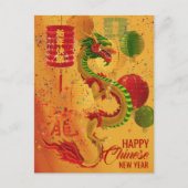 Chinees Nieuwjaar van de Draak 2024 Briefkaart (Voorkant)