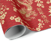 Chinees Nieuwjaar van de Draak 2024 Cadeaupapier (Rol Hoek)