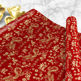 Chinees Nieuwjaar van de Draak 2024 Cadeaupapier