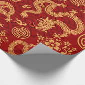 Chinees Nieuwjaar van de Draak 2024 Cadeaupapier (Hoek)
