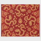 Chinees Nieuwjaar van de Draak 2024 Cadeaupapier (Vlak)