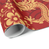 Chinees Nieuwjaar van de Draak 2024 Cadeaupapier (Rol Hoek)