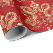 Chinees Nieuwjaar van de Draak 2024 Cadeaupapier (Rol Hoek)