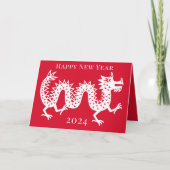 Chinees Nieuwjaar van de Draak 2024 Feestdagen Kaart (Voorkant)