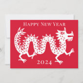 Chinees Nieuwjaar van de Draak 2024 Feestdagenkaart (Voorkant)