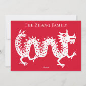 Chinees Nieuwjaar van de Draak 2024 Feestdagenkaart (Achterkant)