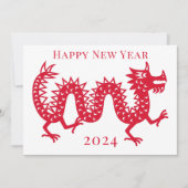 Chinees Nieuwjaar van de Draak 2024 Feestdagenkaart (Voorkant)