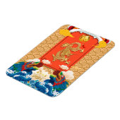 Chinees Nieuwjaar van de Draak 2024 Fu ideogram M Magneet (Linkerzijde)